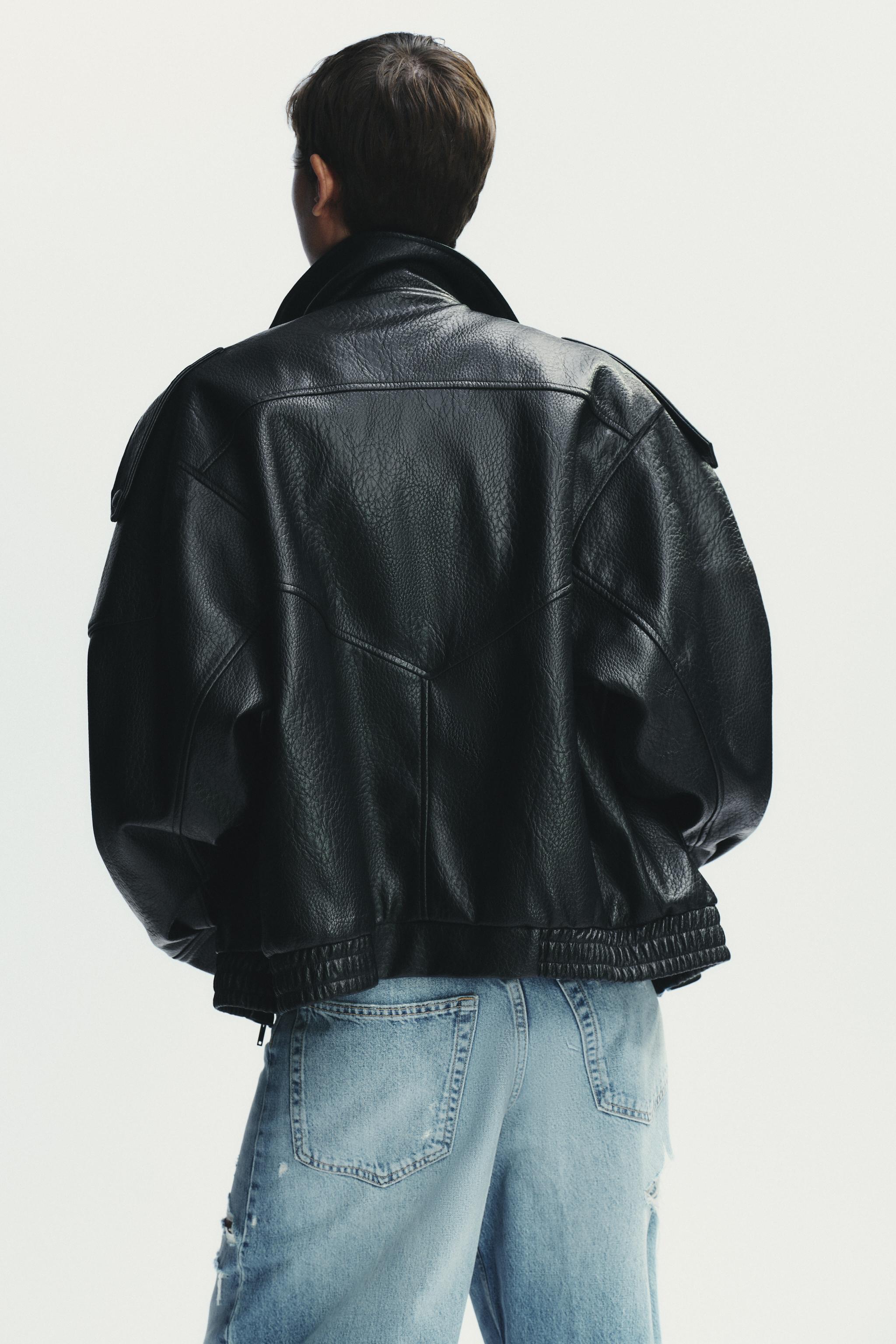 High Collar Leather Jacket
